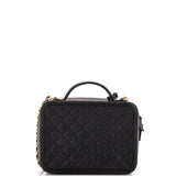 Filigree Vanity Case Quilted Caviar Large