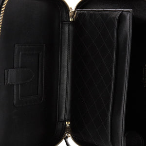 Filigree Vanity Case Quilted Caviar Large