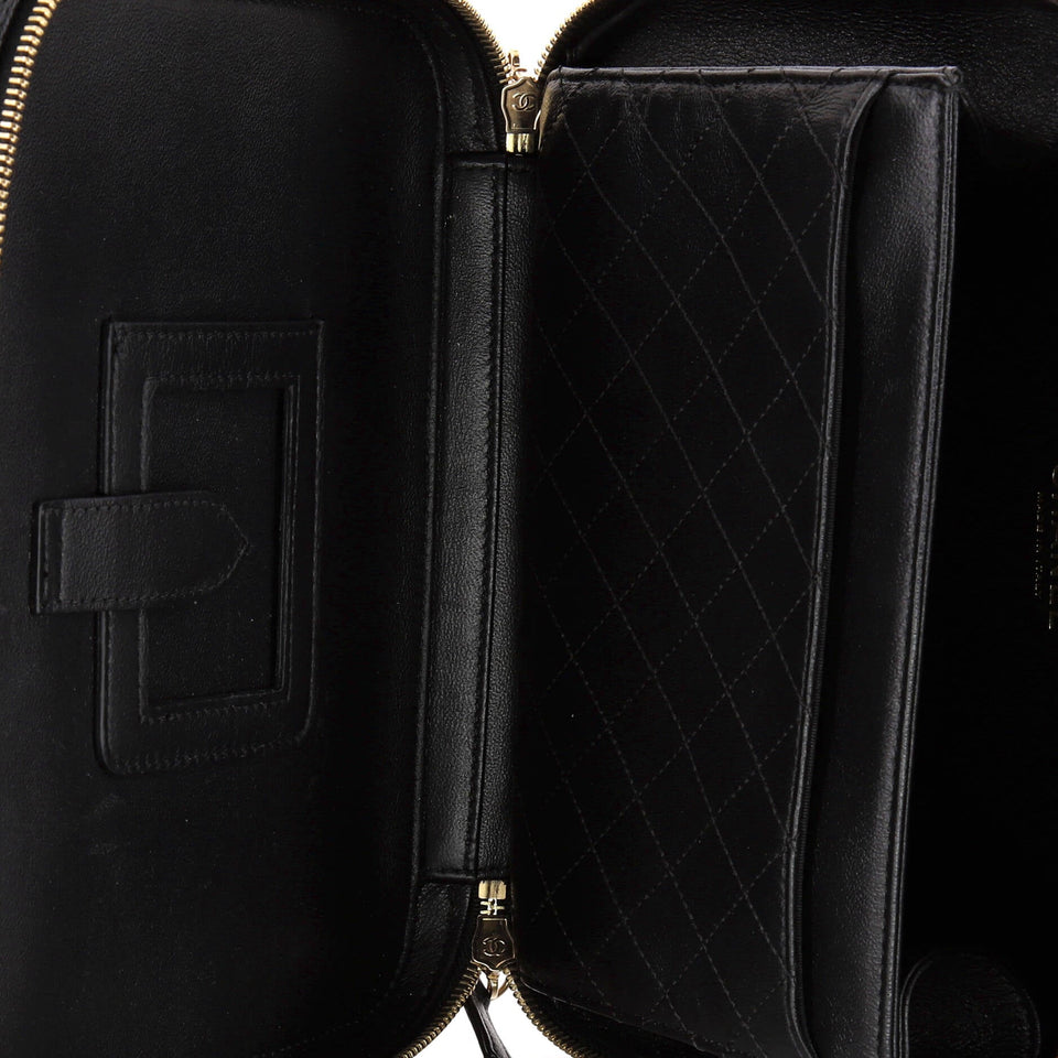 Filigree Vanity Case Quilted Caviar Large