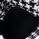 19 Flap Bag Quilted Houndstooth Tweed and Ribbon Large