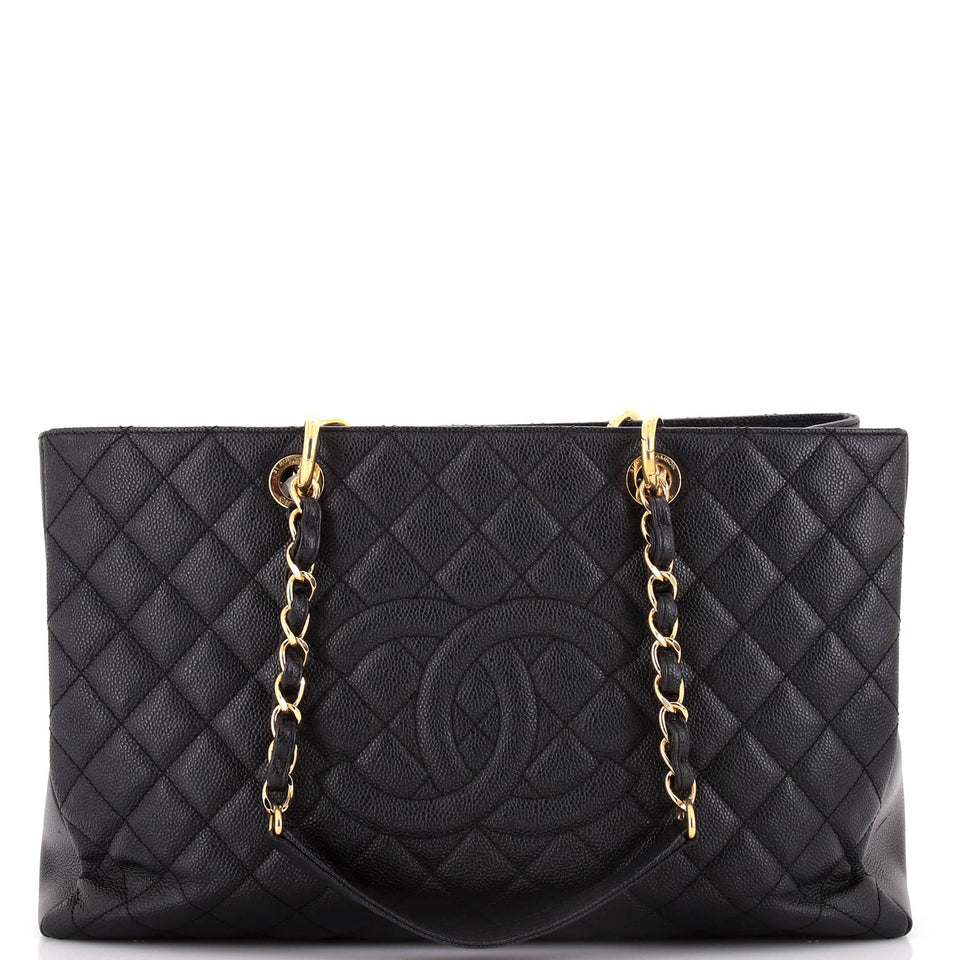 Grand Shopping Tote Quilted Caviar XL