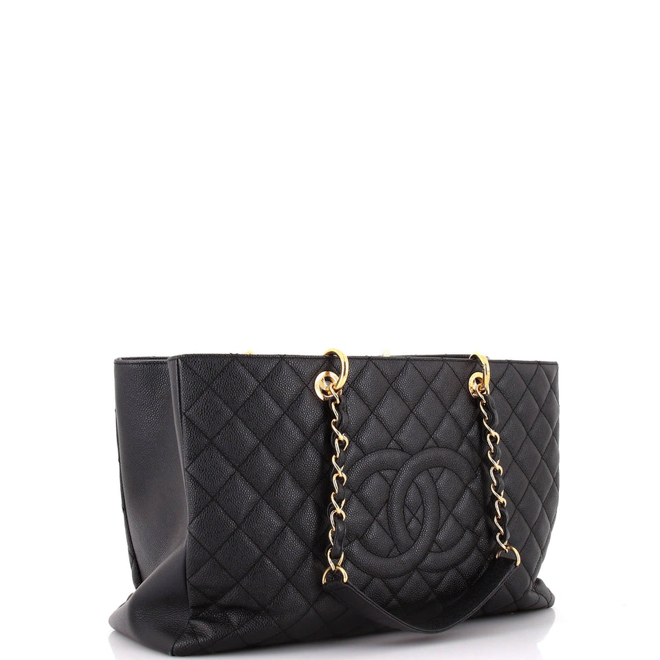 Grand Shopping Tote Quilted Caviar XL