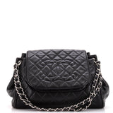 Timeless Accordion Flap Bag Quilted Caviar