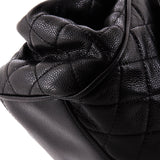 Timeless Accordion Flap Bag Quilted Caviar