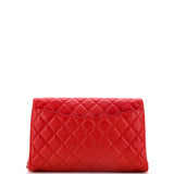 Clutch with Chain Quilted Lambskin