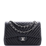 Classic Double Flap Bag Chevron Lambskin Jumbo