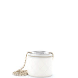 CC Round Vanity Case with Chain Quilted Lambskin Mini