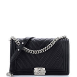 Boy Flap Bag Chevron Calfskin New Medium