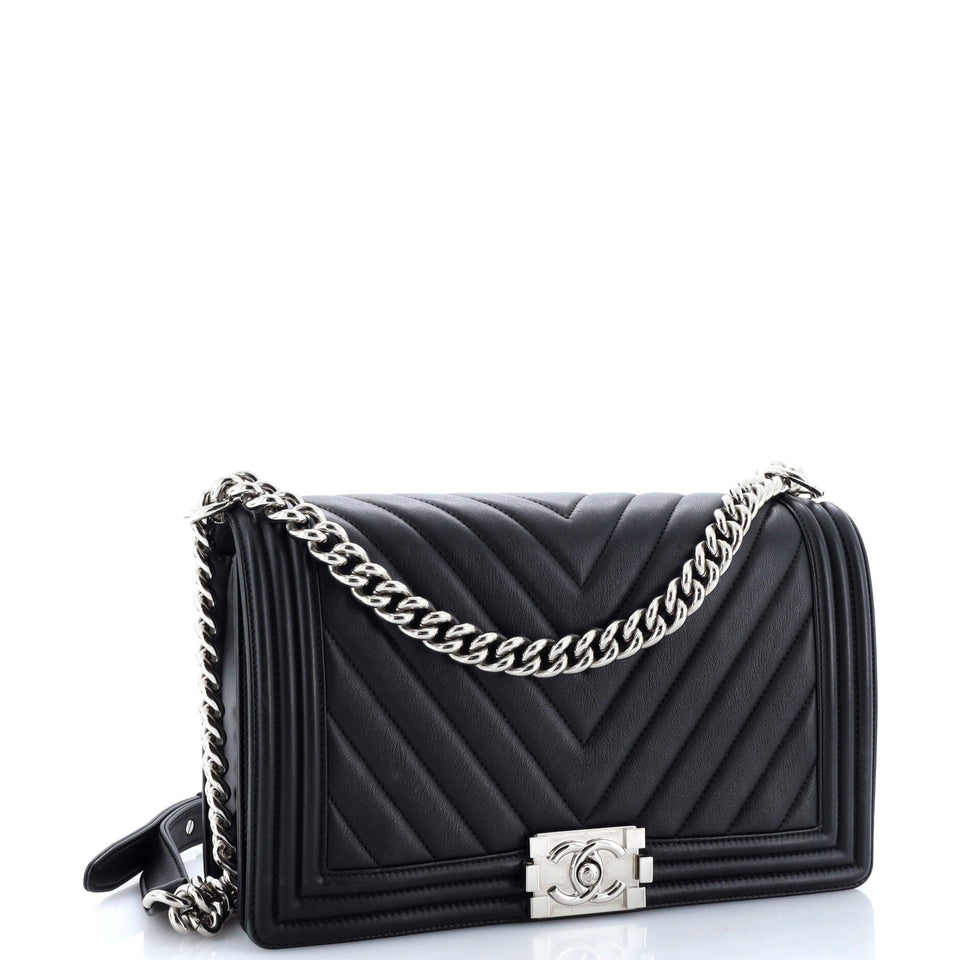 Boy Flap Bag Chevron Calfskin New Medium