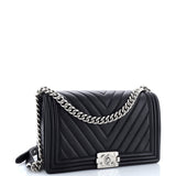Boy Flap Bag Chevron Calfskin New Medium