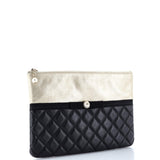 Pearl O Case Clutch Quilted Lambskin and Calfskin Medium