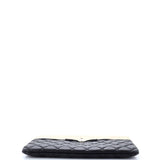 Pearl O Case Clutch Quilted Lambskin and Calfskin Medium