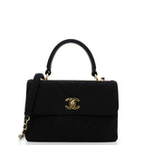 Trendy CC Top Handle Bag Chevron Jersey Small