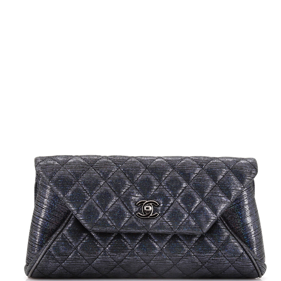 Fold Up Again Clutch Quilted Glitter Leather