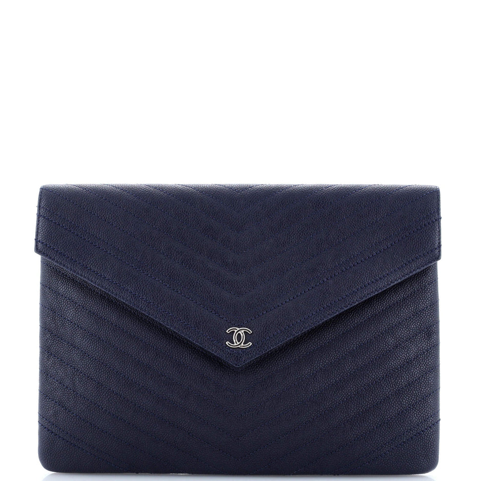 Statement Pouch Chevron Caviar Large