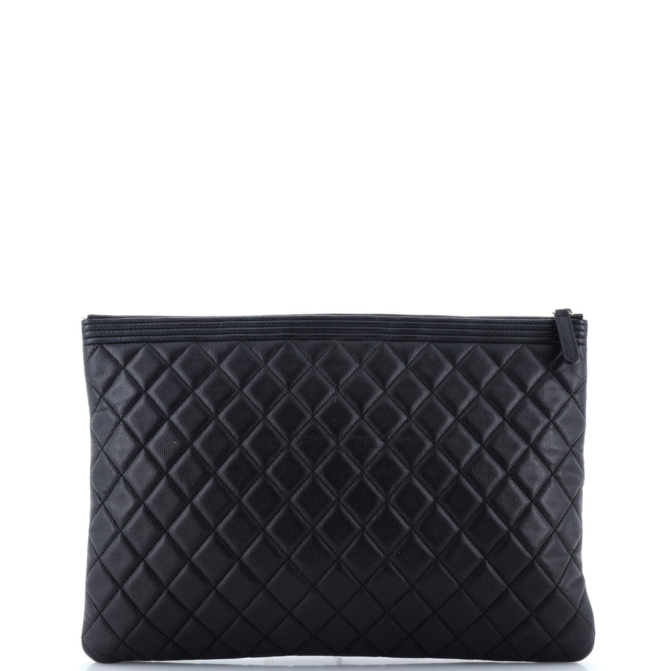 Boy O Case Clutch Quilted Caviar Large