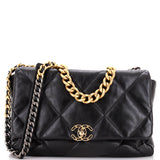 19 Flap Bag Quilted Leather Maxi