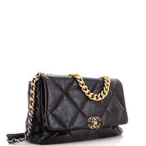 19 Flap Bag Quilted Leather Maxi