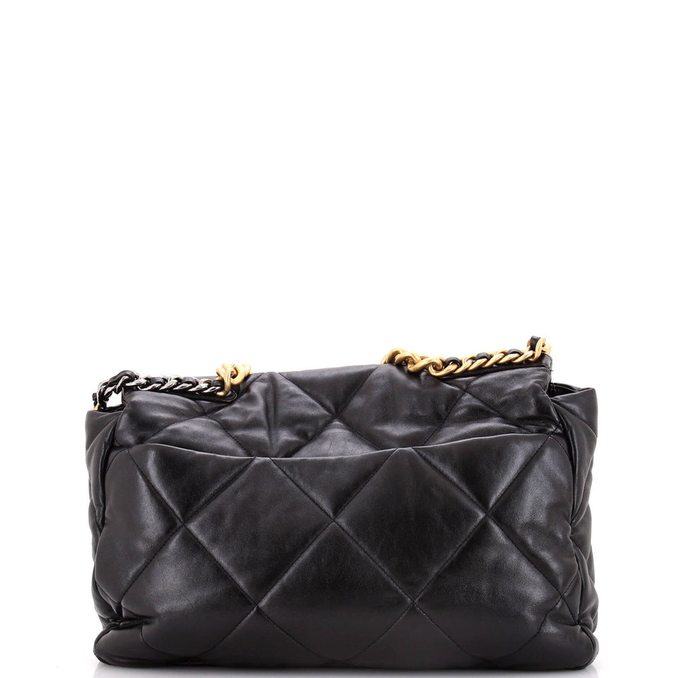 19 Flap Bag Quilted Leather Maxi