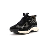 Women's CC Embroidery Sneakers Calfskin and Suede
