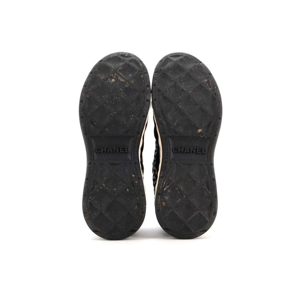 Women's CC Embroidery Sneakers Calfskin and Suede
