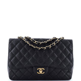 Classic Single Flap Bag Quilted Caviar Jumbo