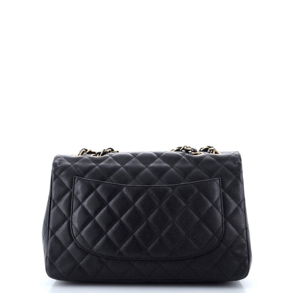 Classic Single Flap Bag Quilted Caviar Jumbo