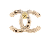 CC Stud Earrings Metal with Faux Pearls and Crystals