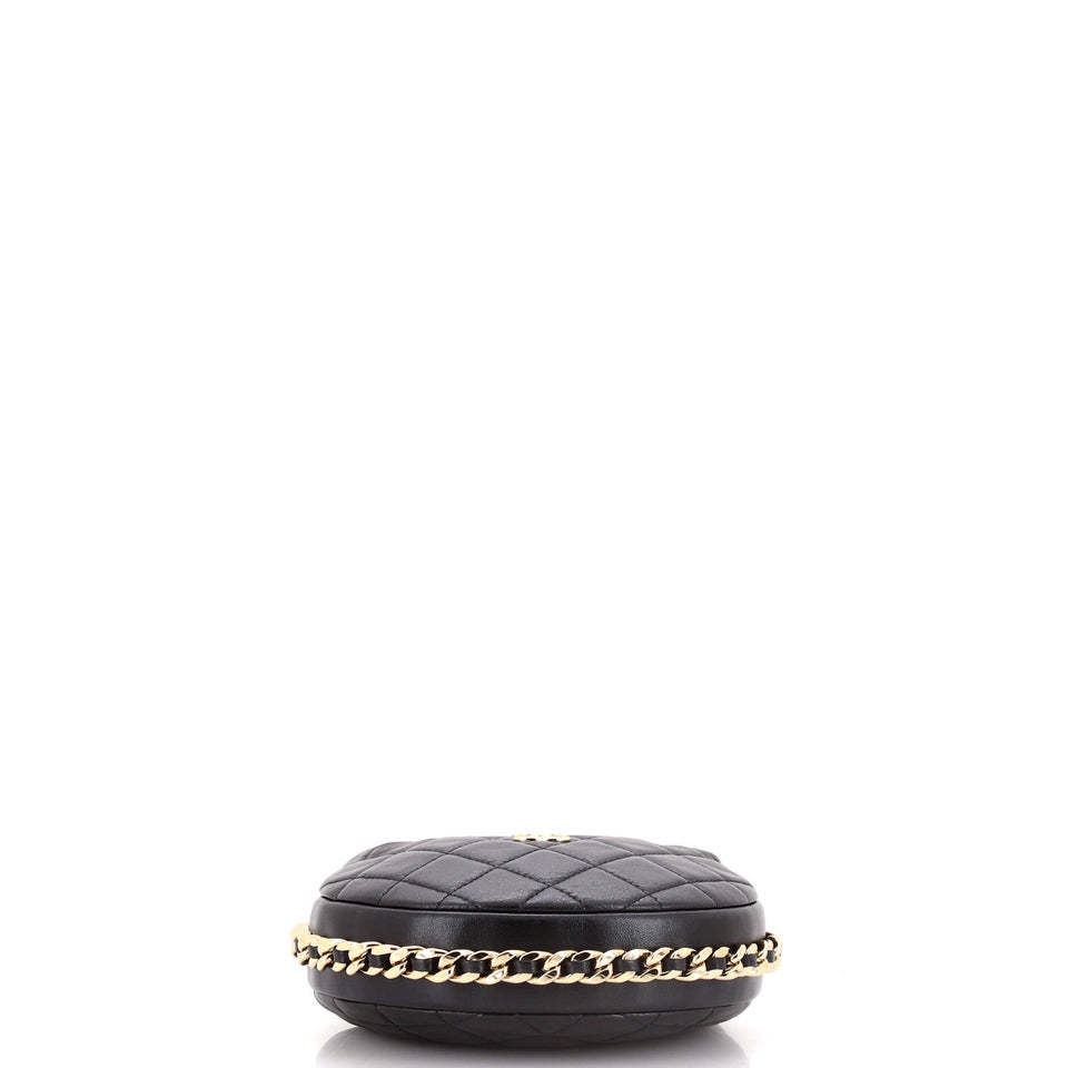 Chain Around Hobo Pouch Quilted Lambskin Mini