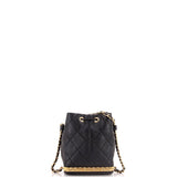 Lock Frame Bucket Bag with Chain Quilted Lambskin Small