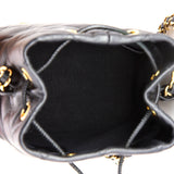 Lock Frame Bucket Bag with Chain Quilted Lambskin Small