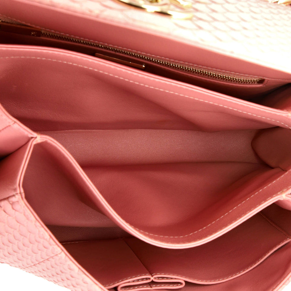 Trendy CC Top Handle Bag Python Small