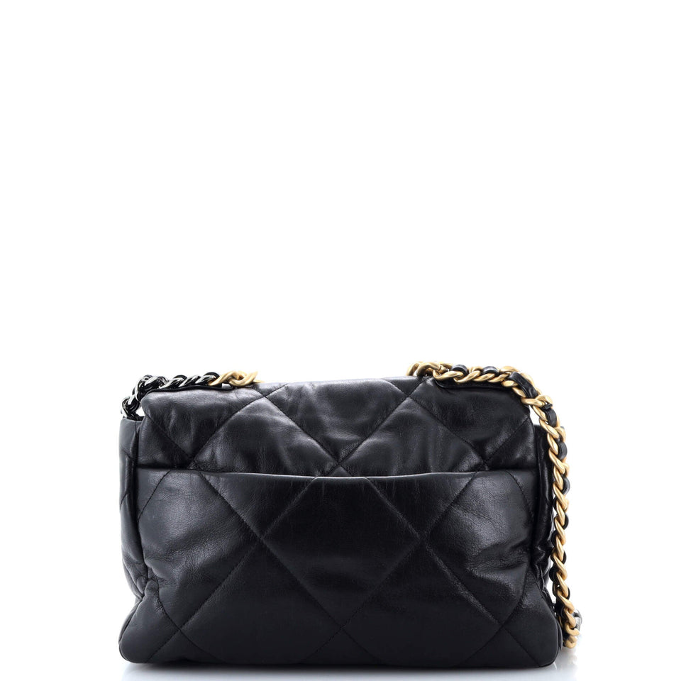 19 Flap Bag Quilted Leather Large