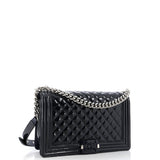 Boy Flap Bag Quilted Plexiglass Patent New Medium