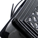 Boy Flap Bag Quilted Plexiglass Patent New Medium