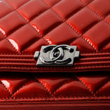 Boy Wallet on Chain Quilted Patent