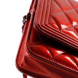 Boy Wallet on Chain Quilted Patent