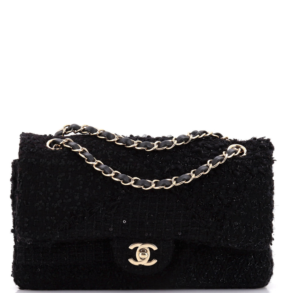 Classic Double Flap Bag Patchwork Tweed Medium