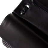 So Black Classic Double Flap Bag Chevron Lambskin Jumbo