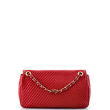 Medallion Charm Flap Bag Chevron Wrinkled Lambskin Medium