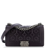 Arabesque Boy Flap Bag Embossed Calfskin Old Medium