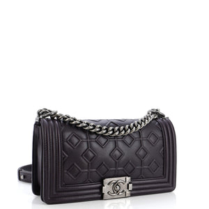 Arabesque Boy Flap Bag Embossed Calfskin Old Medium