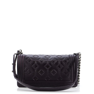 Arabesque Boy Flap Bag Embossed Calfskin Old Medium