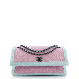 Two Tone Flap Bag Quilted Tweed Small