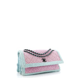 Two Tone Flap Bag Quilted Tweed Small