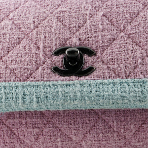 Two Tone Flap Bag Quilted Tweed Small