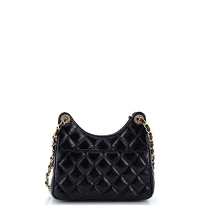 Wavy CC Hobo Quilted Crumpled Calfskin Small