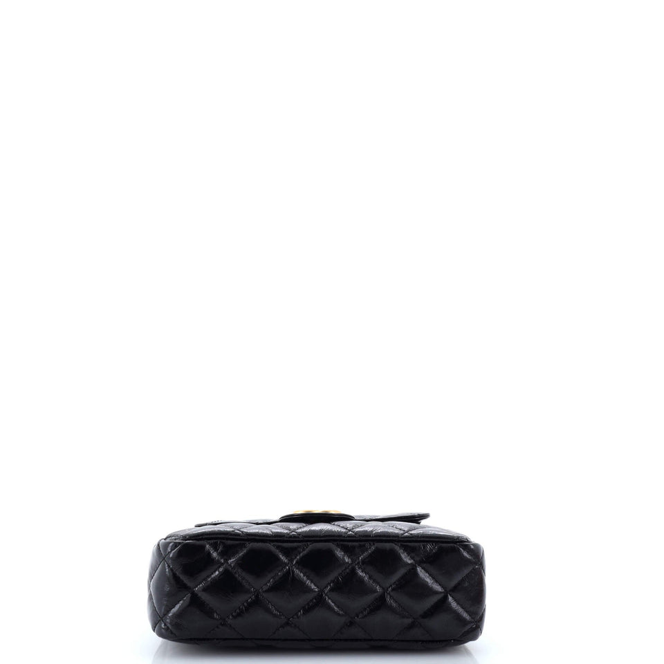 Wavy CC Hobo Quilted Crumpled Calfskin Small