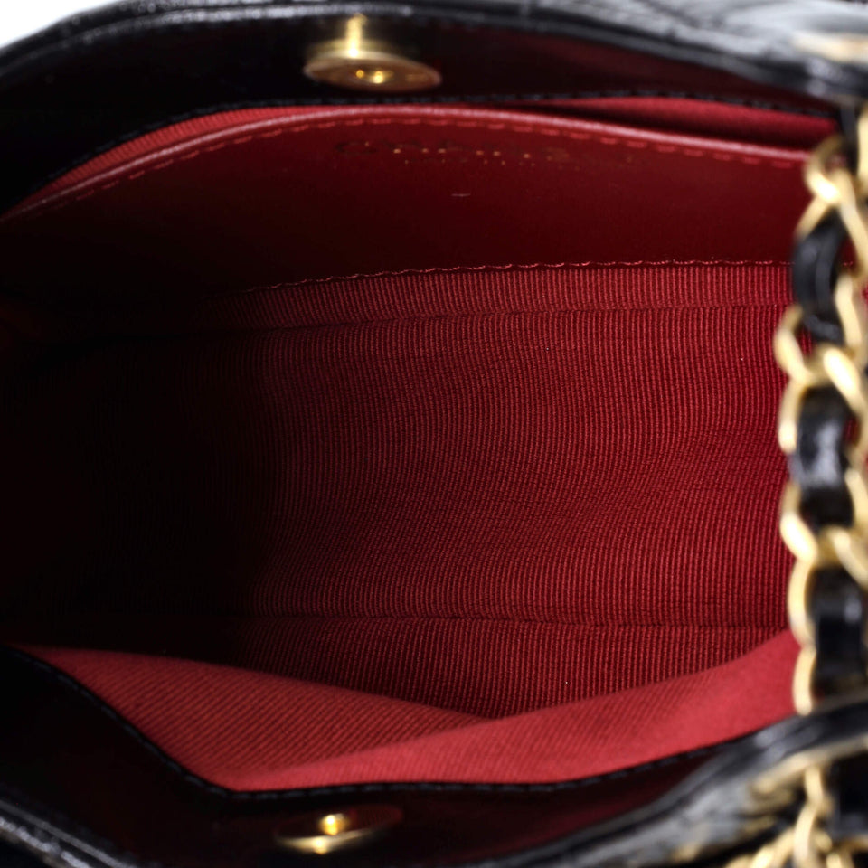 Wavy CC Hobo Quilted Crumpled Calfskin Small