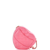 CC in Love Heart Clutch with Chain Quilted Lambskin